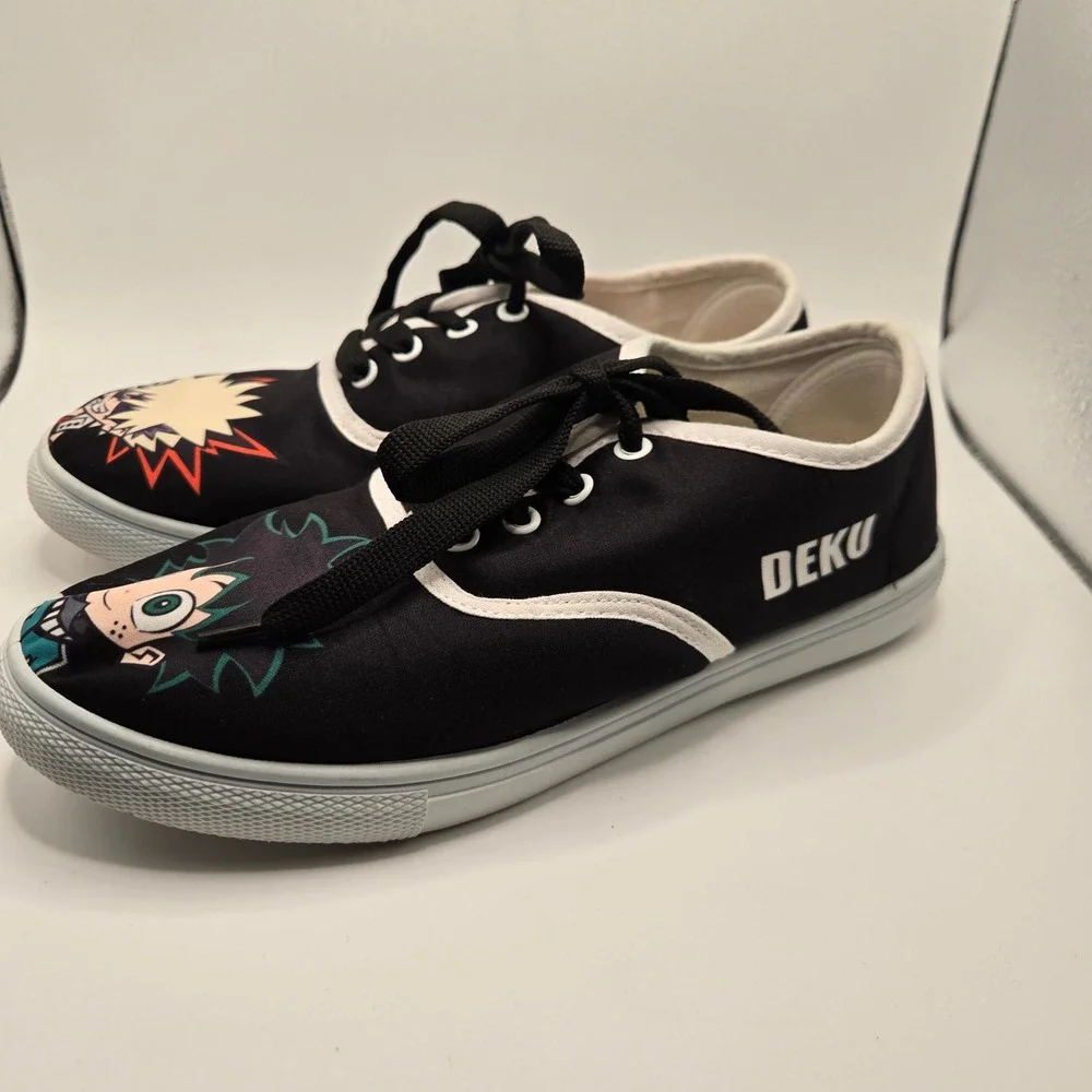 Ground Up My Hero Academia size 7 Sneakers Kids  Black Deku Bakugo Anime (S11)